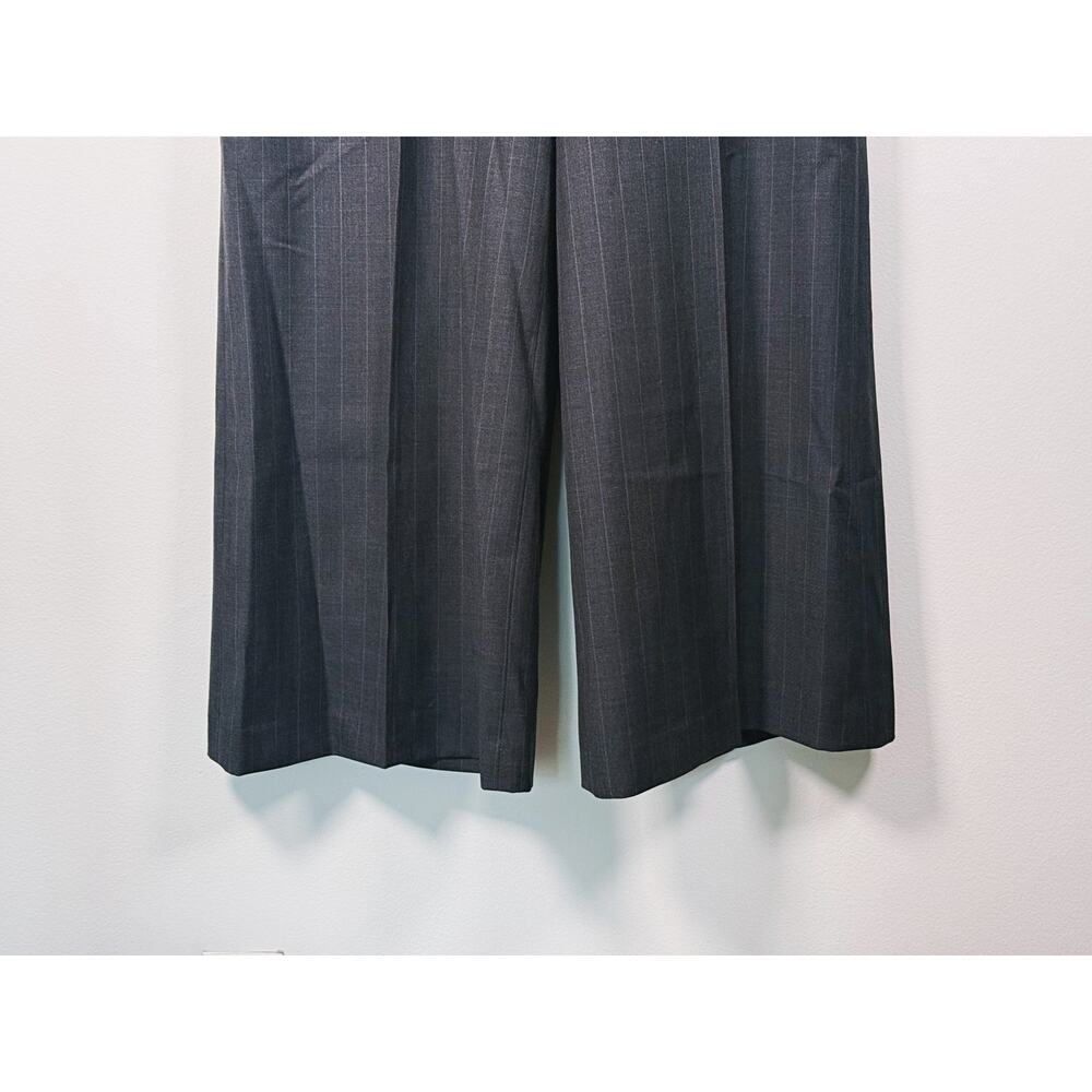 COS Womens Wool Pinstripe Wide Leg Trousers Pants Size 8 Gray Fall Career Scandi - Picture 8 of 10